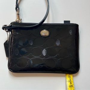 Black Leather Coach Wristlet